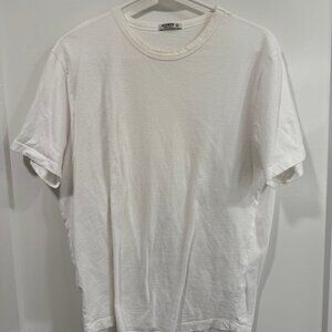 Buck Mason Slub Curved Hem Tee – White – Medium